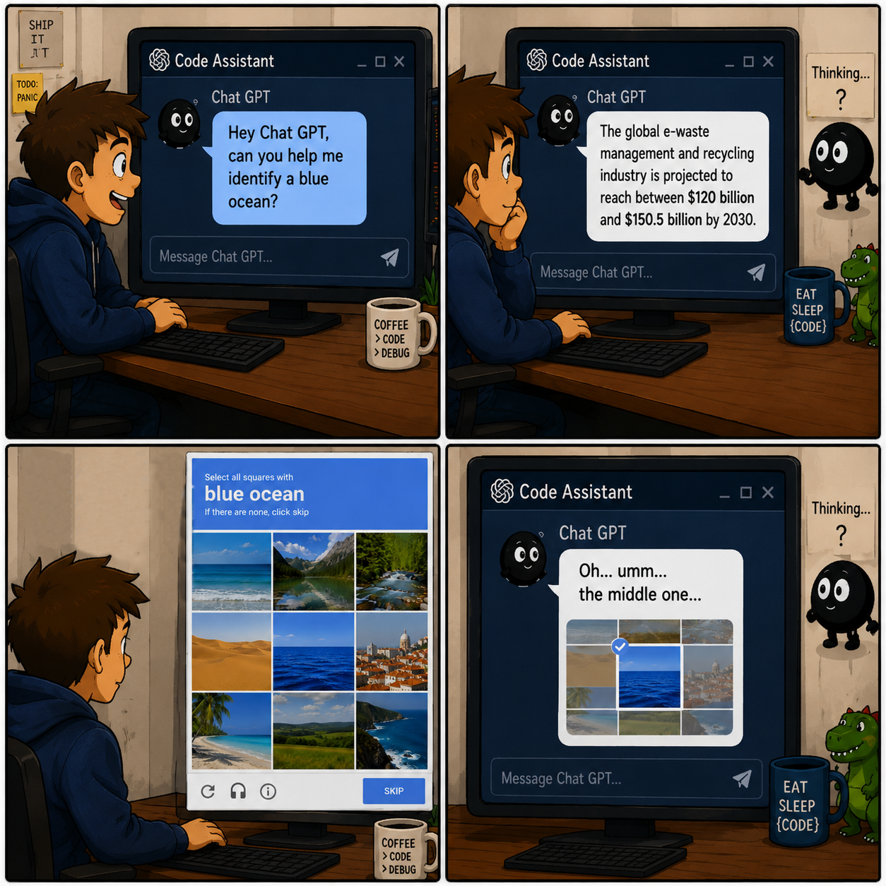 Blue Ocean - Code Assistant comic strip